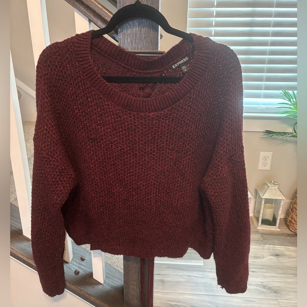 Express Women's Burgundy Sweater